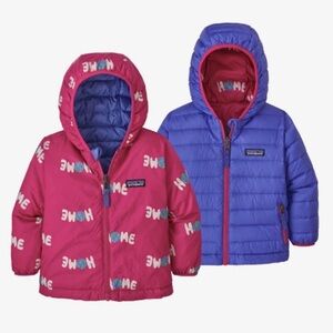 Patagonia Kids Reversible Down Sweater Hoodie Jacket in Pink  5